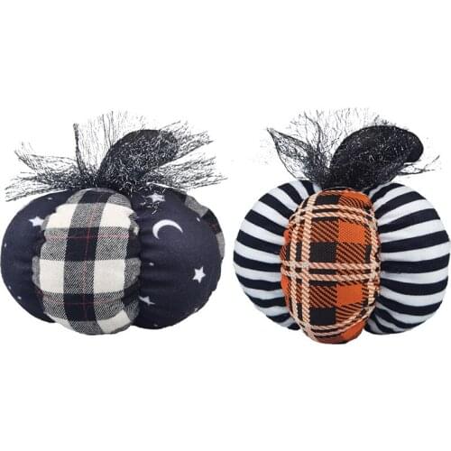 6 PCS Halloween Decorations Pumpkin Doll Stuffed Figurines Plush Toys Festival Decor Prop Gift Table Ornaments Wholesale XB