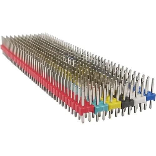 60/30PCS Six Colors 40 Pin 2x40 Double Row Male Plug Pitch 2.54mm Breakable Pin Header Connector Kits for PCB Board Arduino
