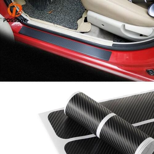 POSSBAY Scratchproof Car Door Sill Guard Trim Cover Auto Side Door Edge Sticker Auto Coche Door Plate Scuff Protection Pad Decal
