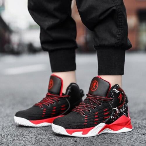 2021 Unisex Basketball Shoes Boy High-top Sports Air Cushion Hombre Athletic Mens Shoes Student Comfortable Breathable Sneakers