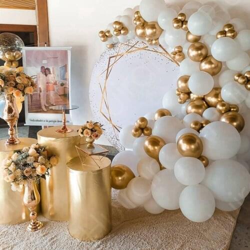 White Gold Balloon Garland Arch Kit Wedding Birthday Party Decor Kids Baby Shower Latex Ballon Chain Wedding Party Supplies