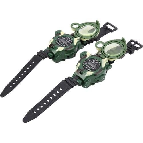 SOONHUA 2 Pcs Children Watch Walkie Talkies Time Display Walkie Talkies With Flashlight Compass For Outdoor Kids Toy Gift