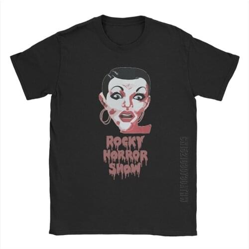 Mens T-Shirt The Rocky Horror Picture Show Funny Cotton Tee TShirt Designer RHPS Halloween Tim Curry Janet Magenta T Shirt