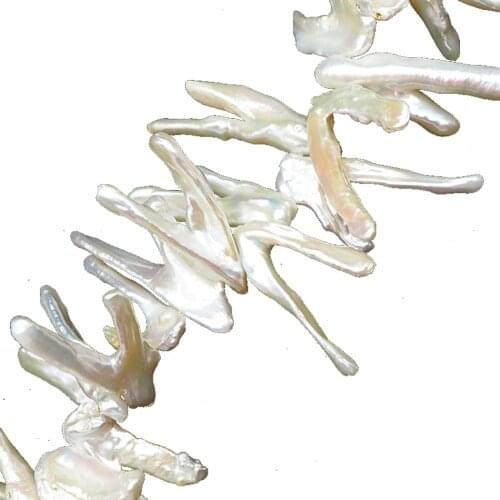 ICNWAY white freshwater pearl 25-45mm V shape making jewelry DIY necklace bracelet earring 15inch