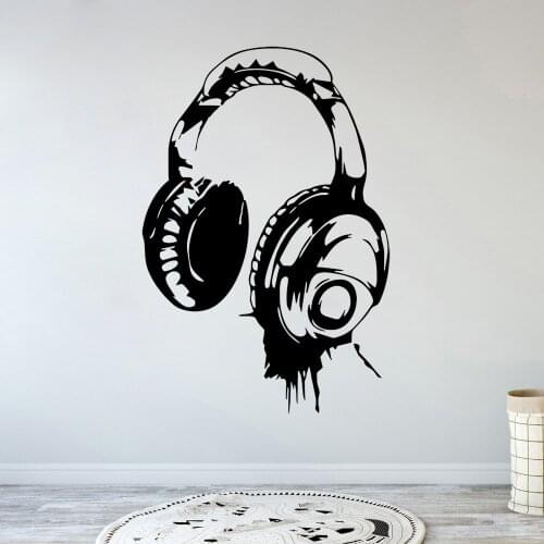 Game Headset Wall Decal Eat Sleep Game Wall Decor Gamer Headphone Vinyl Wall Stickers Kids Room Playroom Wall Art Poster B400