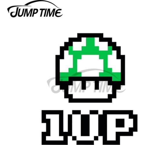 JumpTime 13 x 5.5cm For 1Up Mushroom Fine Game Car Stickers Vinyl Car Sticker Bumper Decoration Cartoon Scratch-proof Decal