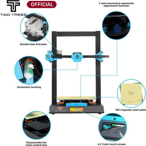 Twotrees 2021 Bluer Plus 3D Printer Kit I3 Mega PEI Magnetic Build Sup Board Large Size Metal Frame BL Touch Screen printing BMG