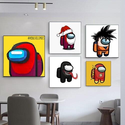 Cartoon Hot Game Among Us Character Canvas Painting Prints Poster kids room Wall Art Picture Bedroom Living Room Home Decoration
