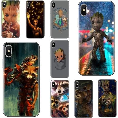 For Huawei P30 P40 P20 P7 P8 P9 P10 Lite Plus Pro 2015 2016 2017 Mini Groot-Guardian-C-Rocket-Raccoon Soft Covers
