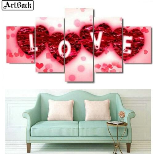 ARTBACK new 5 spell diamond painting "LOVE" icon full square drill love pattern diamond mosaic 3d diamond embroidery