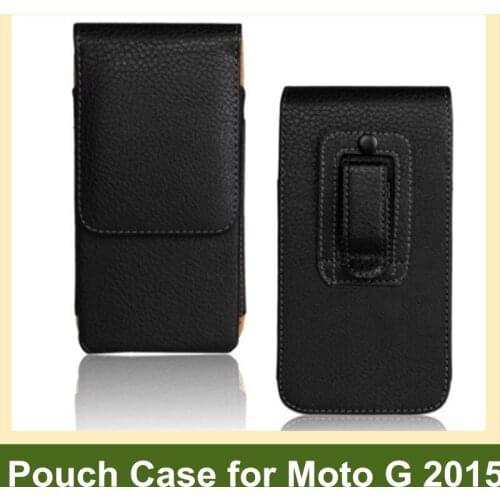 Newest Belt Clip PU Leather Vertical Flip Cover Pouch Case for Motorola Moto G 2015 Moto G 3rd Gen Free Shipping