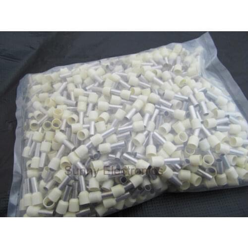 Wholesal Insulated Cable Cord End Bootlace Ferrule Terminals tubular wire connector For 10mm2 Wire 1000pcs E10-12 freeship