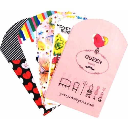 Wholesale 100pcs/lot Small Plastic Bags 13x21cm cute Goodies Cosmetics Jewelry Packaging Bags Festival Favor Plastic Gift Bag