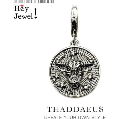 Zodiac Sign Taurus Charm,Europe Style Club Good Jewelry For Women Men,2019 Summer Star Gift In 925 Sterling Silver Fit Bracelet