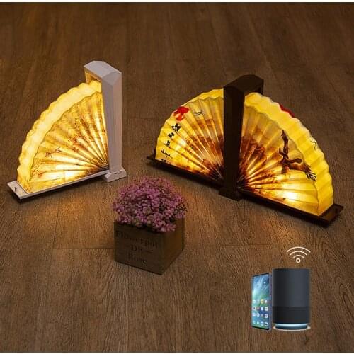 Portable 3D Creative LED Fan-Shaped Lamp USB Rechargeable Foldable Night Light Home Decoration