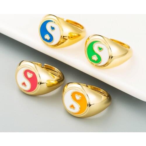 Tai Chi Adjustable Ring Gilrs Rings for Women Anillos JewelryGift Bijoux Femme Matching Ringen Vintage Bague Couple