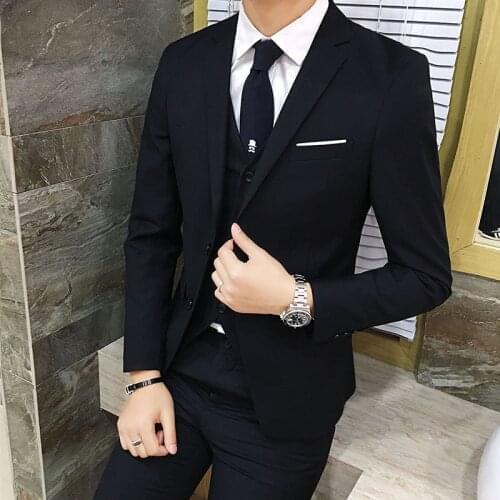 Luxury Men Suit Set Formal Blazer +Vest +Pants Suits Sets Oversize For Mens Wedding Office Business Suit Set Plus Size 3Pcs/Set