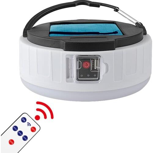 Solar LED Camping Light USB Rechargeable Bulb For Outdoor Tent Lamp Portable Lanterns Emergency Lights For BBQ Hiking Drop ship