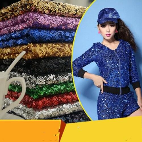 1meter with 130cm width Dense 3mm arbitrary laminations sequins sparking costume fabric by meter