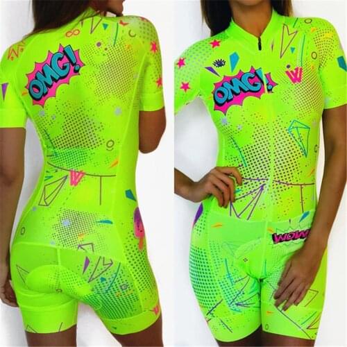 Green Women Triathlon Suit Cycling Skinsuit Clothing Custom Bike Cycling Racing Suit Team Bike Kits Ropa Ciclismo Women