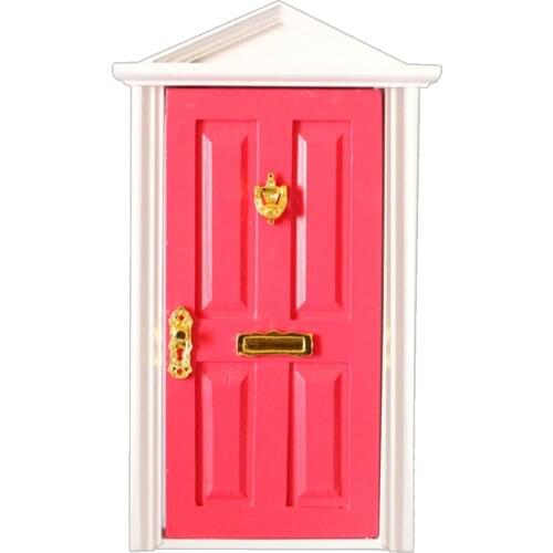 1:12th Dolls House Miniature DIY Fairy Garden Furniture Wooden Door w/ Hardware