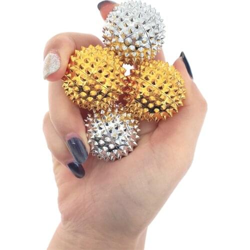 1Pair Yoga Fitness Ball Magnetic Therapy Massager Magnet Hand Acupuncture Ball Acupoint Needle Massage Men Women Pressure Relief