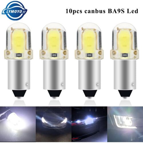 10PCS BA9S LED Canbus T4W Bulb COB 2SMD Car Rear Map light Side Bulb Lamp Auto width light Reverse Lamp White 12V error free