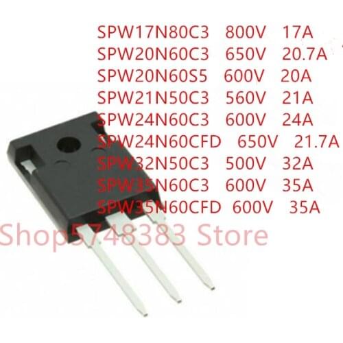 10PCS/LOT SPW17N80C3 SPW20N60C3 SPW20N60S5 SPW21N50C3 SPW24N60C3 SPW24N60CFD SPW32N50C3 SPW35N60C3 SPW35N60CFD TO-247
