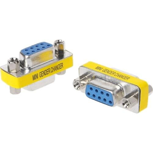 2Pcs DB9 MINI Gender Changer Adapter 9Pin RS232 Com D-Sub VGA Plug Connect