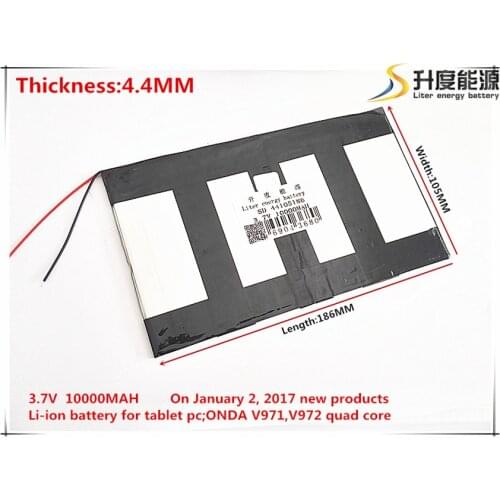 3.7V,10000mAH,[44105186] LIIB (polymer lithium ion battery / ) Li-ion battery for tablet pc V971,V972 quad core