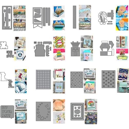 3D Foldable Metal Cutting Dies Box Rectangular Cover Birthday Cake Letter for Scrapbooking Craft Embossing Diy Paper Card New