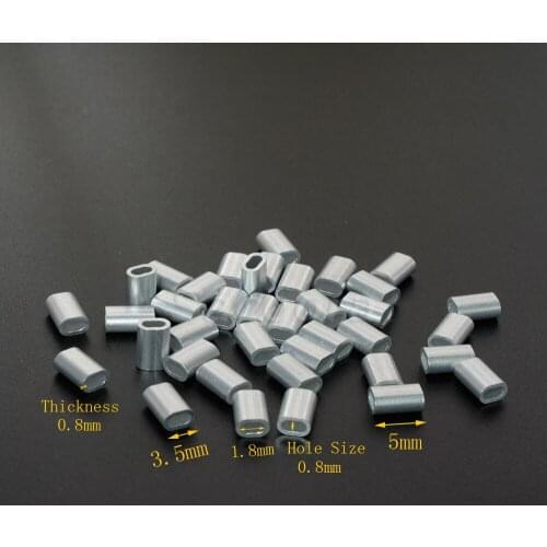 5000pcs/pack 1/32"(0.8mm) Aluminum Cable Crimps Sleeves Cable Ferrule Stops for Snare Wire Rope Clip Fittings