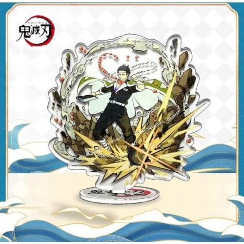 Anime Demon Slayer Keychain Fashion Figure Kamado Nezuko Cosplay Stand Card Rengoku Kyoujurou Student Desk Accessory Sandsing