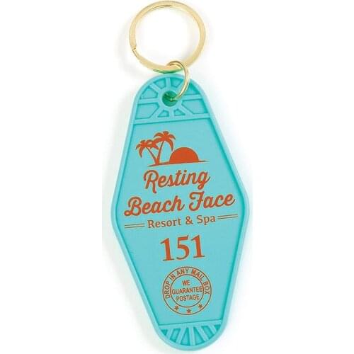 Vintage motel key chain ,Resting Beach Face Keychain
