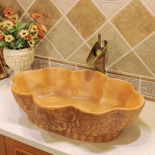 Ceramic Art Bathroom Wash Basin Sink Ceramic Vessel Sink Wash Basin type wash basin bathroom sinks oval