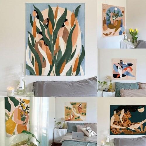 Summer Leaf Tapestry Wall Hanging Tropical Palm Leaves Plants Wall Decor Animal Tapestries Beach Wall Tapestry Backdrop Carpet