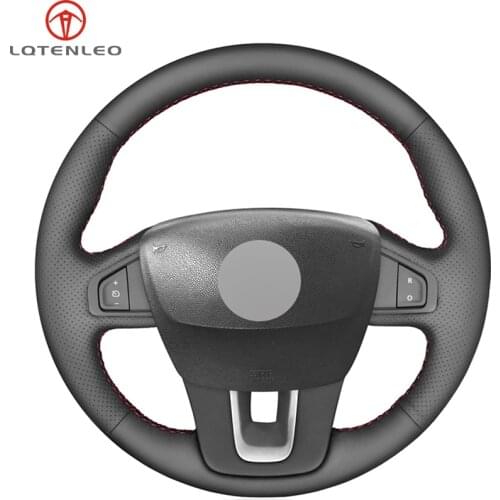 LQTENLEO Black PU Artificial Leather Car Steering Wheel Cover For Renault Laguna 2008-2015 Latitude 2010-2015 Talisman 2012-2014