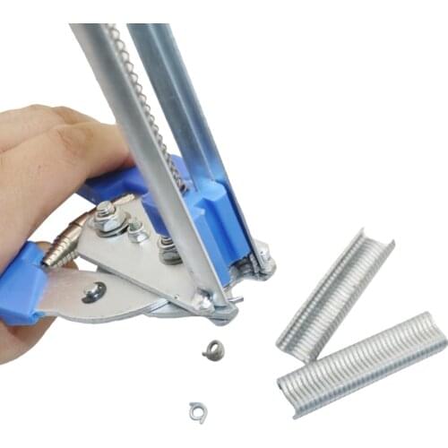 Fastening Clamp Installation Poultry Cage Plier & 600 Nails Chichen Rabbit Fox Bird Dog Cage Clamp Installation Kit