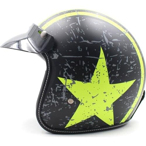 Motorbike Casco Motorcycle Helmet Vintage Moto Helmet 3/4 Open Face Capacete Biker Retro Scooter Helmet