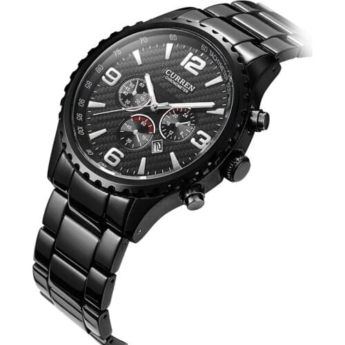 CURREN 8056 Fashion Brand business Stainless Steel watch Analog Date display Men Military Quartz Watch