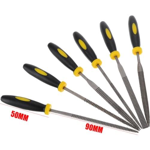 6pcs Metal Needle Files Small Wooden Rasp Set Flat Round Square Triangle Needle Files 3 x 140mm for Woodworking & Metalworking