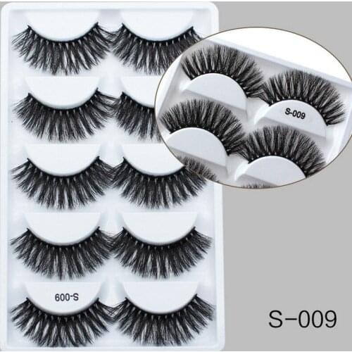 NEW 5 pairs Handmade 3d mink lashes short False Eyelashes Cross Messy Dense Natural Eye Lashes Stage Makeup False Eyelashes
