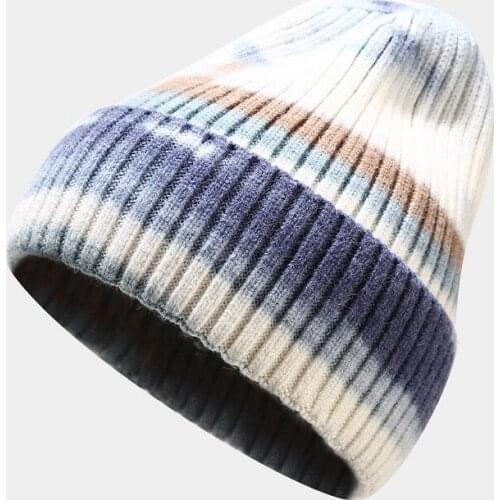 New Trendy Hot Sale Winter Warm Beanies Hat Tie Dye Hat Knitted Hat For Girls Boys Men Women Casual Fashion