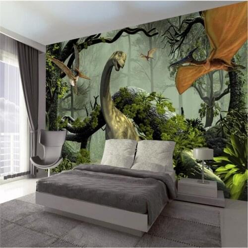 Beibehang wallpaper Custom wallpaper murals for any size photo 3D Dinosaur hentai theme mural background wall papel de parede