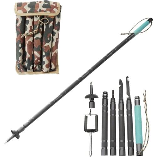 Trekking Pole Walking Sticks Hiking Pole Outdoor Camping Hiking Stick Multifunctional Adjustable Trekking Poles with Blue Light