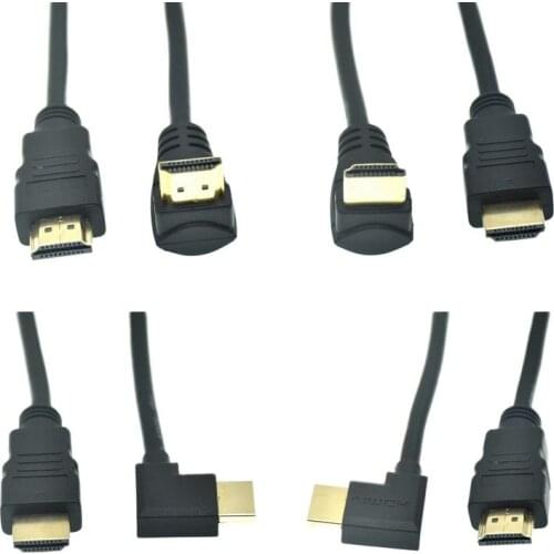 90 Degree Left Angled Type HD-Male To Male HDMI-compatible Cable 1.5m 5ft Black Support 1.4 & 3D & Ethernet