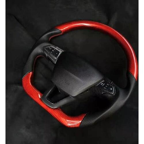 Cuatomized Gloss Carbon Fiber Sports Steering Wheel Alcantara Leather Replacement for Ford Focus 2014-2018