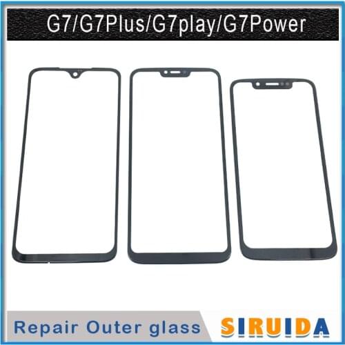 10pcs Front Outer Screen Glass Lens For Motorola Moto G7 Plus G7 Power G7 Play XT1955 XT1962 Touch Screen LCD Cover Replacement