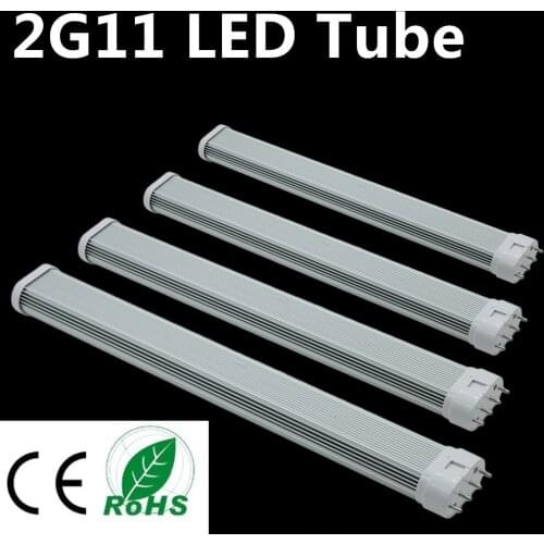 Super Bright LED 2G11 Lamp Milky White/Transparent LED PL Tube Bulb Lights Plug In Clear 12w 15w 18w 25W SMD 2835 2100-2300lm