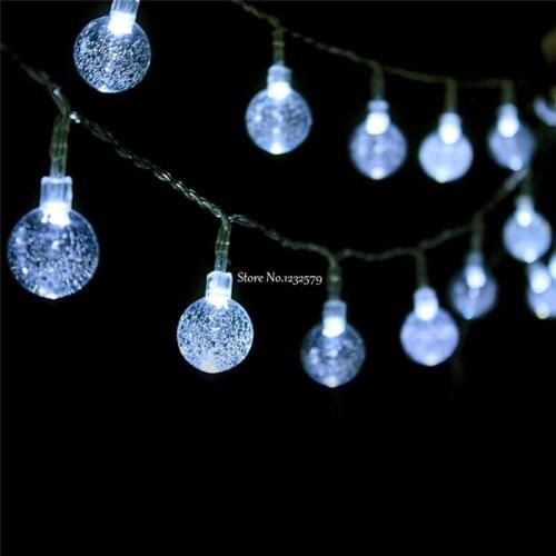 10M/20M 100/200pcs Crystal Ball LED String Light Globe Fairy String Garland Lights For Christmas Wedding Holiday